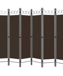 vidaXL 6-Panel Room Divider Brown 240×180 cm