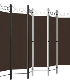 vidaXL 6-Panel Room Divider Brown 240×180 cm