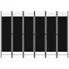 vidaXL 6-Panel Room Divider Black 240×180 cm vidaXL 6-Panel Room Divider Black 240×180 cm