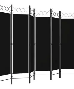 vidaXL 6-Panel Room Divider Black 240×180 cm