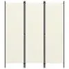 vidaXL 3-Panel Room Divider White 150×180 cm