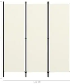 vidaXL 3-Panel Room Divider White 150×180 cm