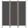 vidaXL 3-Panel Room Divider Anthracite 150×180 cm