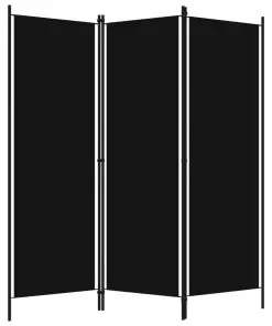 vidaXL 3-Panel Room Divider Black 150×180 cm