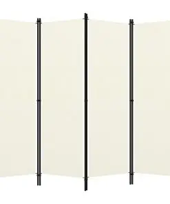 vidaXL 4-Panel Room Divider White 200×180 cm