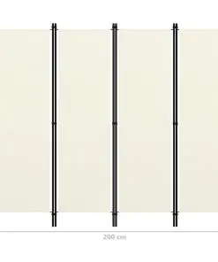 vidaXL 4-Panel Room Divider White 200×180 cm
