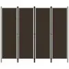 vidaXL 4-Panel Room Divider Brown 200×180 cm