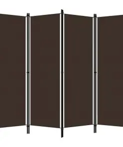 vidaXL 4-Panel Room Divider Brown 200×180 cm