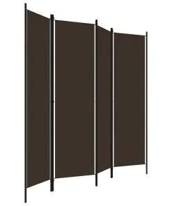 vidaXL 4-Panel Room Divider Brown 200×180 cm