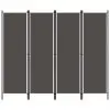 vidaXL 4-Panel Room Divider Anthracite 200×180 cm