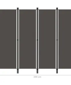 vidaXL 4-Panel Room Divider Anthracite 200×180 cm