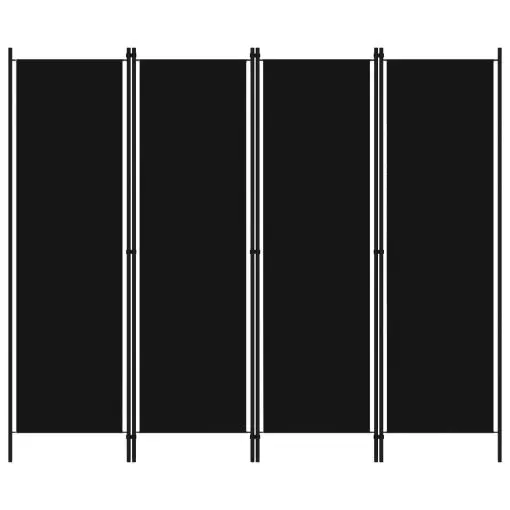 vidaXL 4-Panel Room Divider Black 200×180 cm