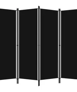 vidaXL 4-Panel Room Divider Black 200×180 cm
