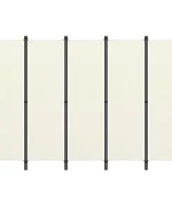 vidaXL 5-Panel Room Divider White 250×180 cm