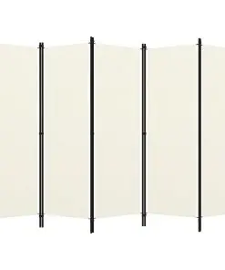 vidaXL 5-Panel Room Divider White 250×180 cm