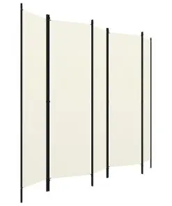 vidaXL 5-Panel Room Divider White 250×180 cm