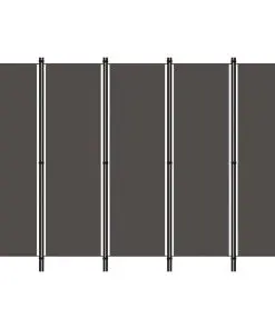 vidaXL 5-Panel Room Divider Anthracite 250×180 cm