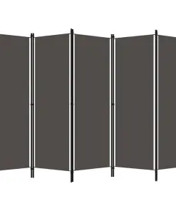 vidaXL 5-Panel Room Divider Anthracite 250×180 cm