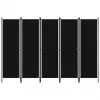 vidaXL 5-Panel Room Divider Black 250×180 cm