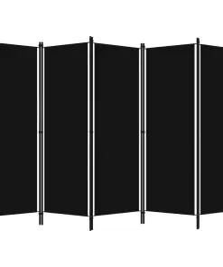 vidaXL 5-Panel Room Divider Black 250×180 cm
