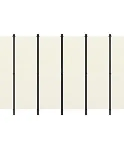 vidaXL 6-Panel Room Divider White 300×180 cm