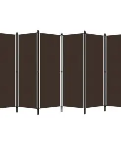 vidaXL 6-Panel Room Divider Brown 300×180 cm
