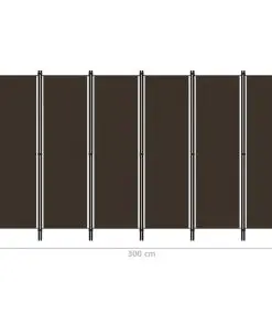 vidaXL 6-Panel Room Divider Brown 300×180 cm