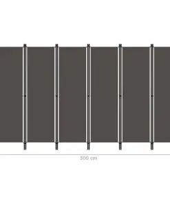 vidaXL 6-Panel Room Divider Anthracite 300×180 cm
