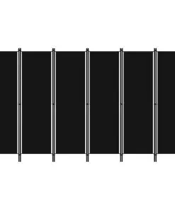 vidaXL 6-Panel Room Divider Black 300×180 cm