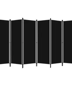 vidaXL 6-Panel Room Divider Black 300×180 cm