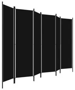 vidaXL 6-Panel Room Divider Black 300×180 cm