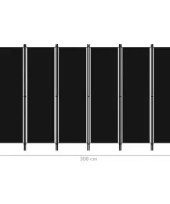 vidaXL 6-Panel Room Divider Black 300×180 cm