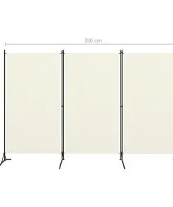 vidaXL 3-Panel Room Divider White 260×180 cm