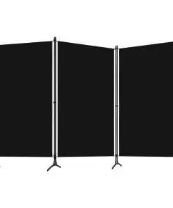 vidaXL 3-Panel Room Divider Black 260×180 cm