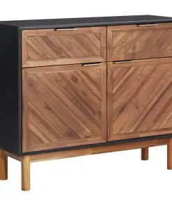 vidaXL Sideboard 90×33.5×75 cm Solid Acacia Wood and MDF