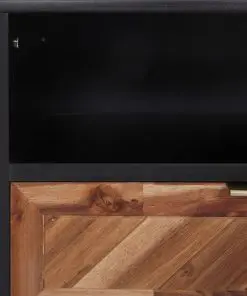 vidaXL TV Cabinet 100x35x45 cm Solid Acacia Wood and MDF