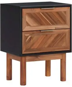 vidaXL Nightstand 40x30x53 cm Solid Acacia Wood and MDF