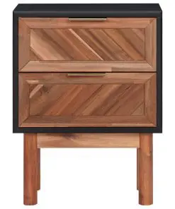 vidaXL Nightstand 40x30x53 cm Solid Acacia Wood and MDF