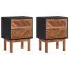 vidaXL Nightstands 2 pcs 40x30x53 cm Solid Acacia Wood and MDF