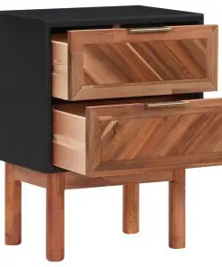 vidaXL Nightstands 2 pcs 40x30x53 cm Solid Acacia Wood and MDF