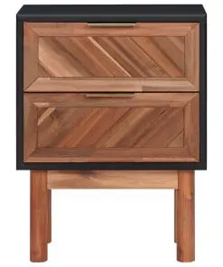 vidaXL Nightstands 2 pcs 40x30x53 cm Solid Acacia Wood and MDF