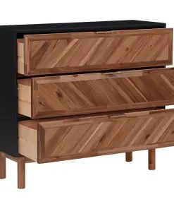 vidaXL Sideboard 90×33.5×80 cm Solid Acacia Wood and MDF