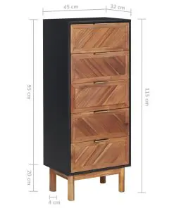 vidaXL Sideboard 45x32x115 cm Solid Acacia Wood and MDF