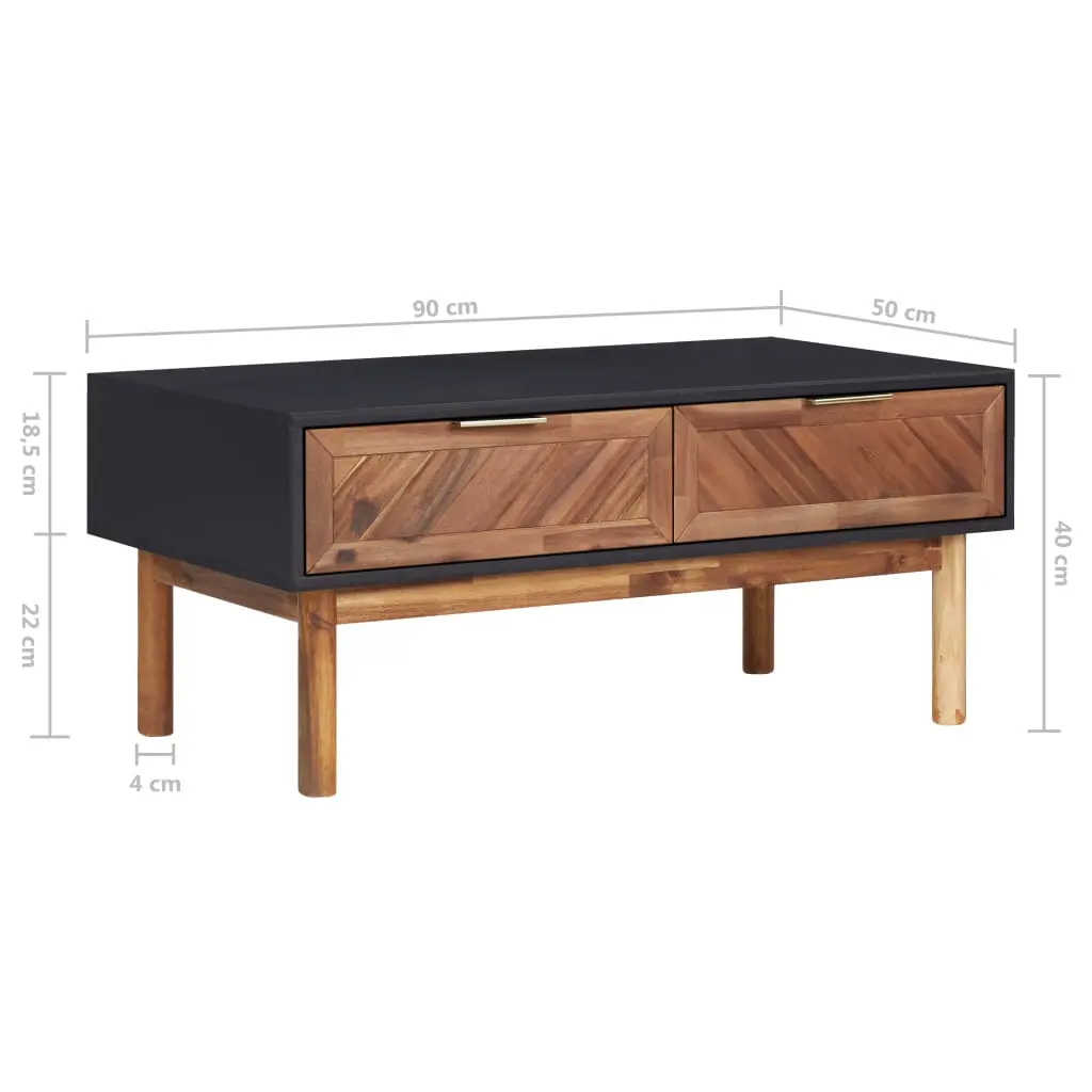 vidaXL Coffee Table 90x50x40 cm Solid Acacia Wood and MDF