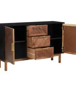 vidaXL Sideboard 115x35x70 cm Solid Acacia Wood and MDF