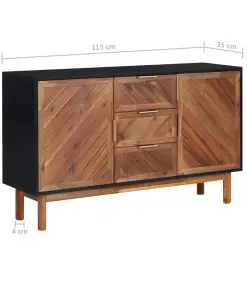 vidaXL Sideboard 115x35x70 cm Solid Acacia Wood and MDF