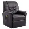 vidaXL Massage Recliner Chair Grey Faux Leather vidaXL Massage Recliner Chair Grey Faux Leather