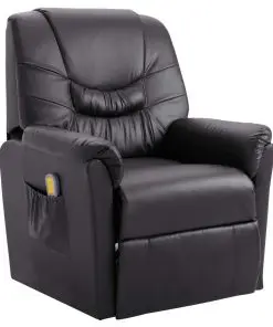 vidaXL Massage Recliner Chair Grey Faux Leather