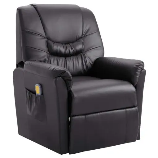 vidaXL Massage Recliner Chair Grey Faux Leather