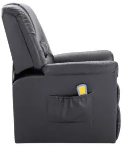 vidaXL Massage Recliner Chair Grey Faux Leather